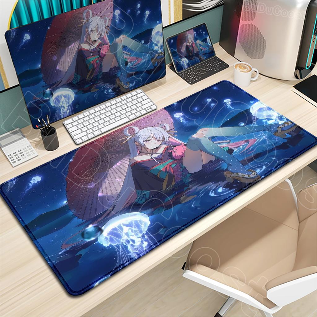 Mouse Pad de Anime Impresso em HD Fofo Princesa Cósmica Kaguya Iroha Sakayori Yachiyo Runami Tapete Antiderrapante para Teclado para Geeks e Gamers