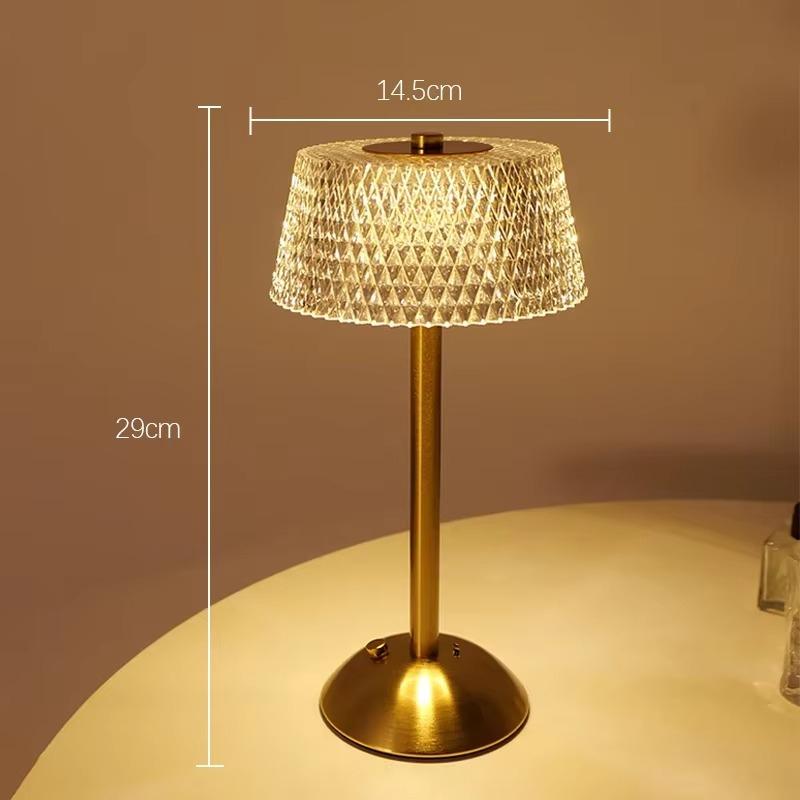 Luxury LED Table Lamps Touch Rechargeable Tricolor Light Bedroom Study Bedside Atmosphere DesDecoration Glass LED Night Lamps