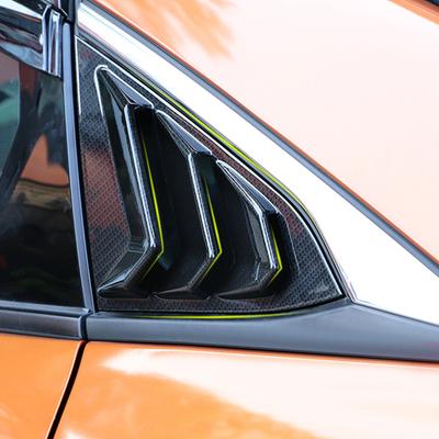 2PCS ABS Rear Quarter Panel Window Side Louvers Carbon Fiber Color Vent Decal Cover For Honda Civic Type R