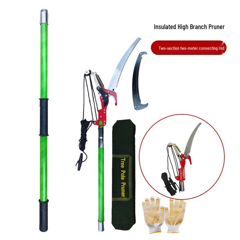 Telescopic Insulated High-Altitude Tree Pruner and Lopper Shears