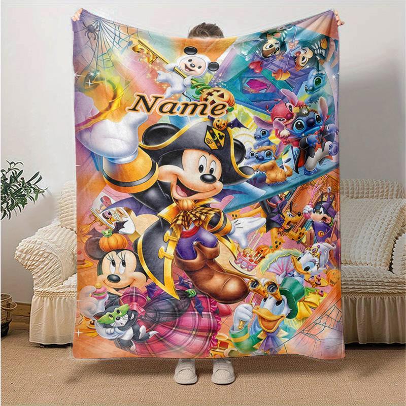 Custom 1pc Mickey Minnie Adventure Blanket, Soft And Comfortable Blanket, Casual Warm, Camping Travel Blanket, Birthday Gift Q910134