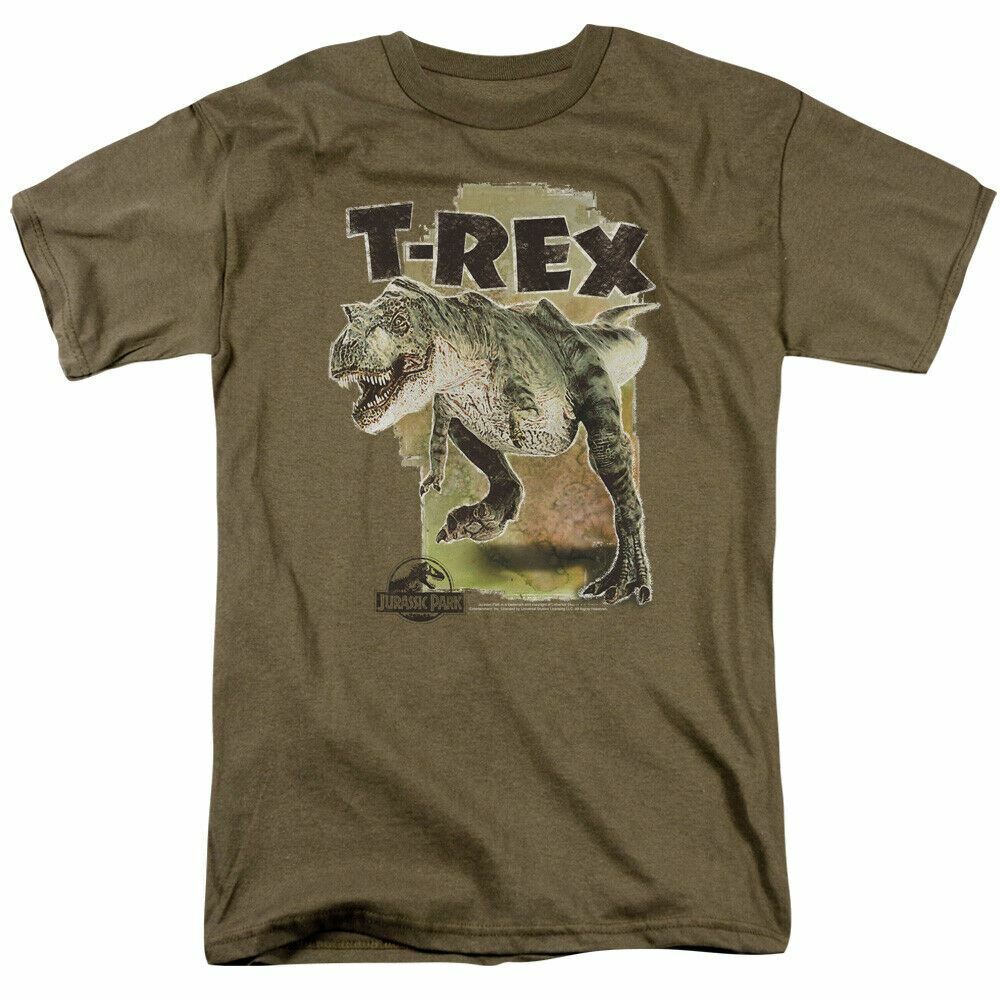 26 Jurassic Park T Rex T Shirt Mens Licensed Dinosaur Movie Tee Safari Green Unisex T-Shirt M