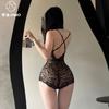Sexy Lingerie End-of-season Sexy Lace Neck Onesie Pure Perspective Cross Thin Suspender Nun
