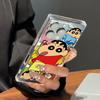 Clear Square Back Tube Case Protection For iPhone 16 ProMax 14 Pro Max 13 12 15 Plus 11 Anti-Oxygen,Starry Shin-chan Pattern Casing