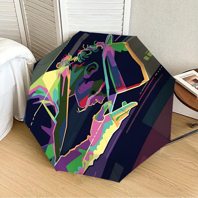 1pc Michael Joseph Jackson Automatic Folding Umbrella, Portable Collapsible Design, Casual Outdoor Accessory L1127043