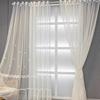 1pc Embroidery Curtain, Pastoral Style Flower Embroidery Rod Pocket Translucent Window Sheer Curtain for Living Room Bedroom Home Decoration