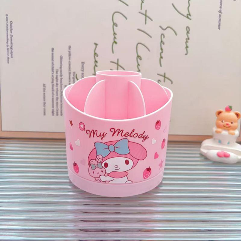 Sanrio Macaron Rotating Pen Holder Office Desktop Storage Box Kulomi Student Dormitory Desk Storage Pen Holder