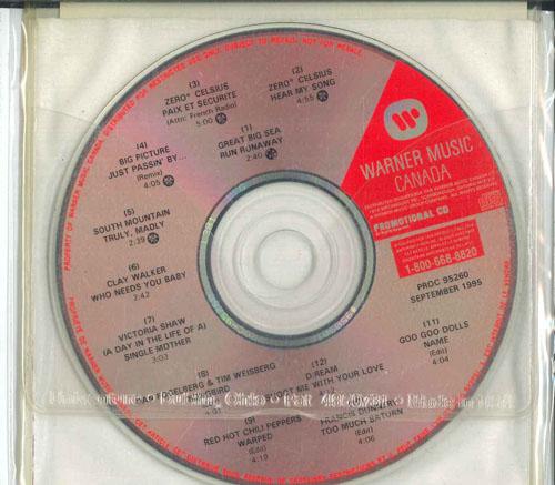 CD РАЗЛИЧНЫЕ  Warner Music Canada Сентябрь 1995  PROC95260 WARNER MUSIC CA 1995 Канада Рок Б/у