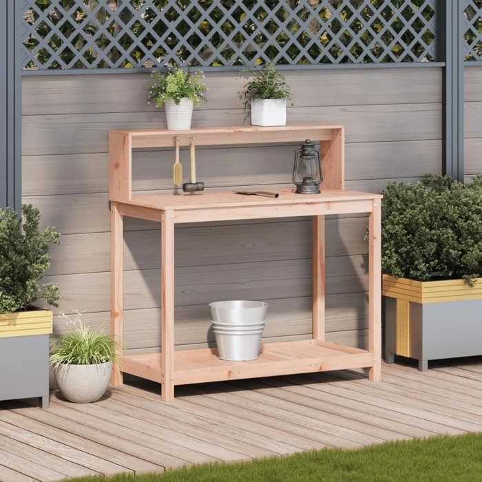 VidaXL Table de Rempotage avec Étagères, Table de Plantation avec Rangement, Banc de Rempotage, Table à Plantes Jardin, Bois 832415
