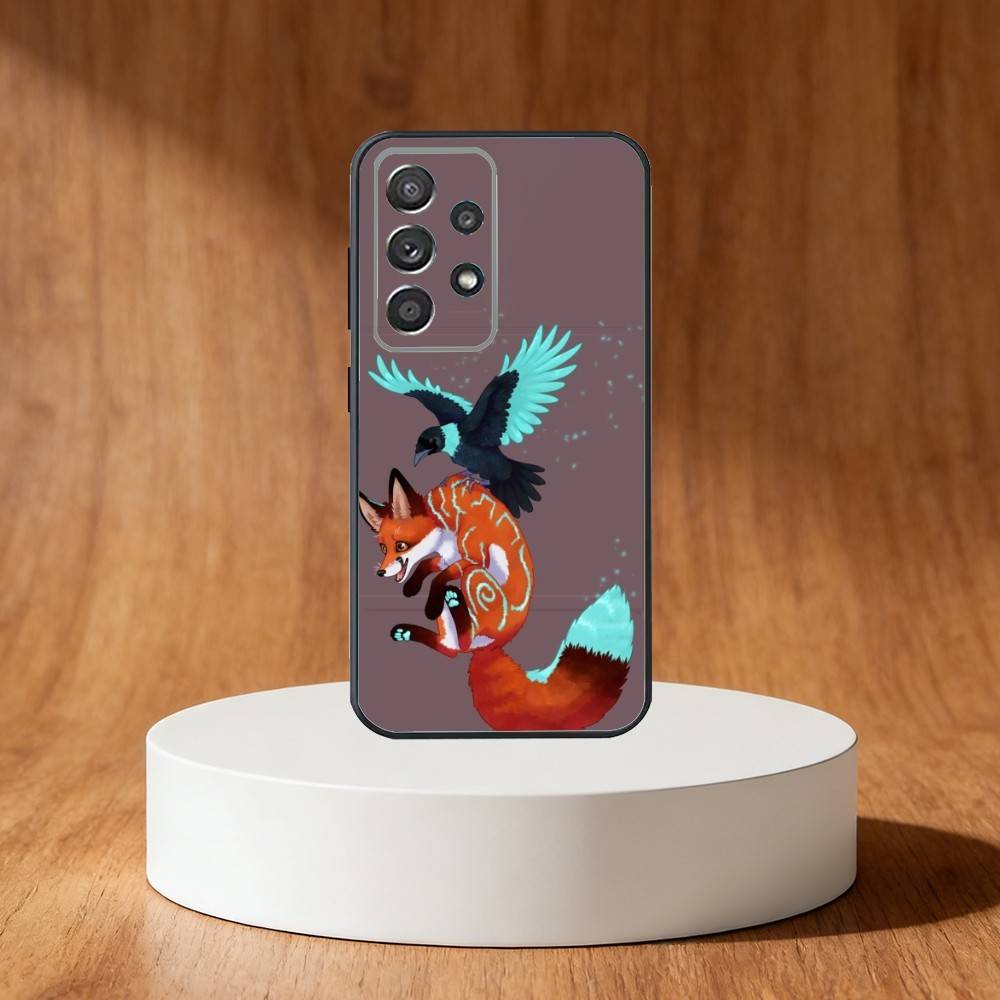 

Cute Fox Cartoon Phone Case For Samsung S25,S24,S21,S22,S23,S30,Ultra,S20,Plus,Fe,Note,10,9,5G Black Cover Samsung S235G