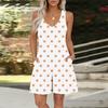 Vneck Sleeveless Womens Jumpsuit Printed Spring And Summer Casual Jumpsuit Shorts