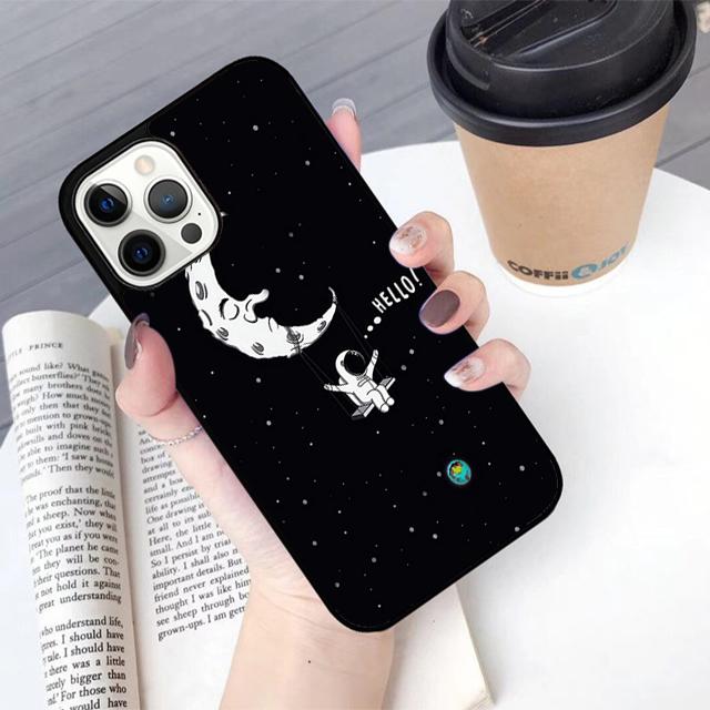 Trippy Art aesthetic Space Moon Phone Case For apple 16 11 12 13 14 Pro Max Plus for coque