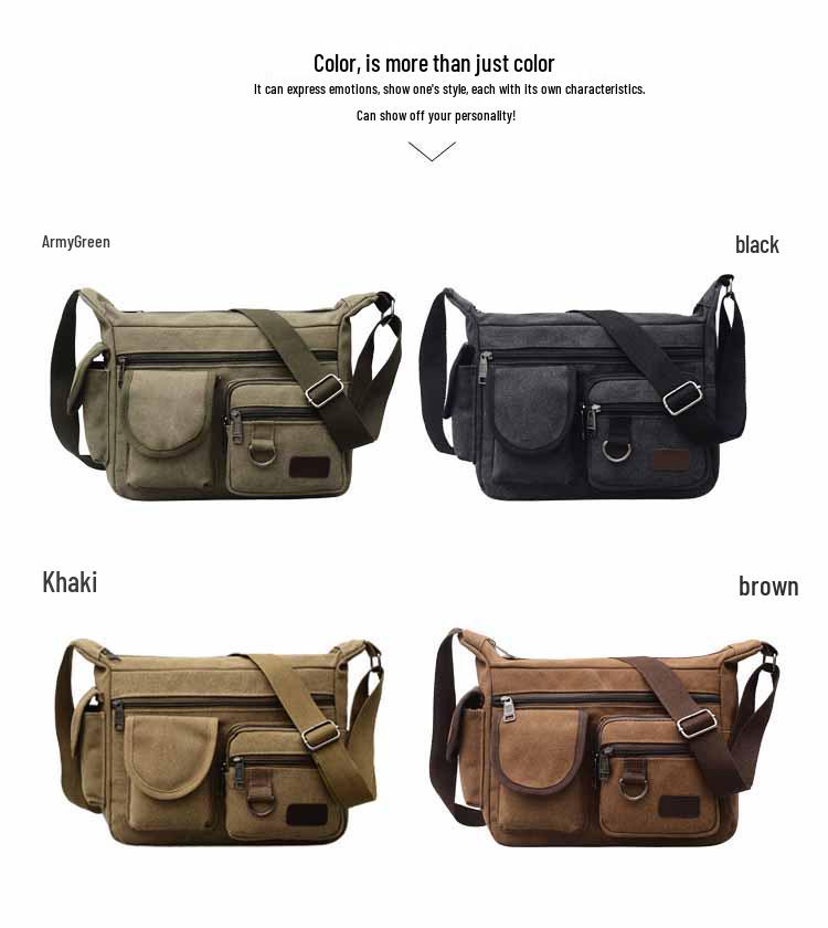 High-End Men's Retro Canvas Messenger Backpack & Shoulder Sports Bag