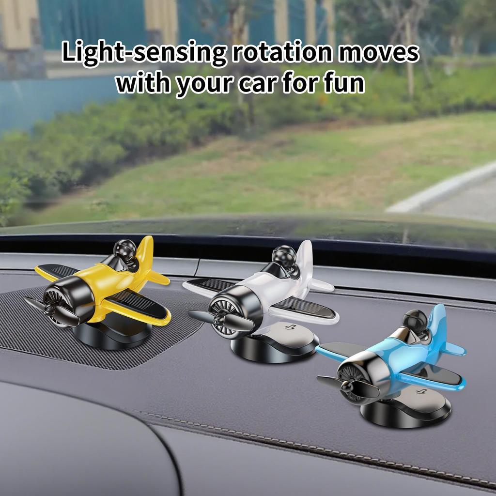 Solar Airplane Car Ornaments Aircraft Model Cars Dashboard Decorations Automotive Internal Supplies For Vehicles Table Men Women