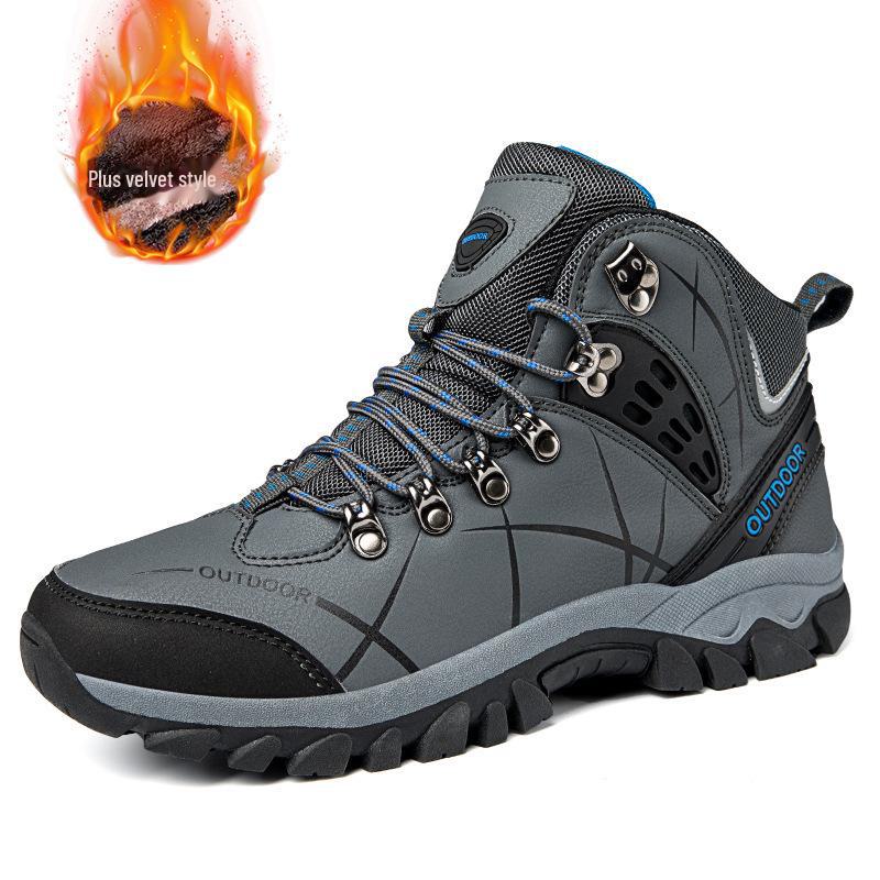 Grenzüberschreitende Outdoor-High-Top-Wanderschuhe – trendige, atmungsaktive, warme Baumwollschuhe im Samt-Stil für Paare für Herbst/Winter.