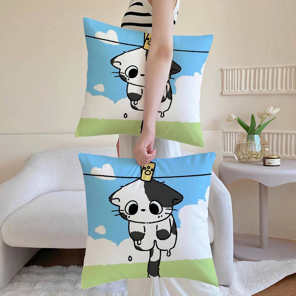 Cute Restrained Animal Anime Kwaii Pillow Case Anti-dustmite Pillowcase Invisible zipper silky Sofa cushion cover