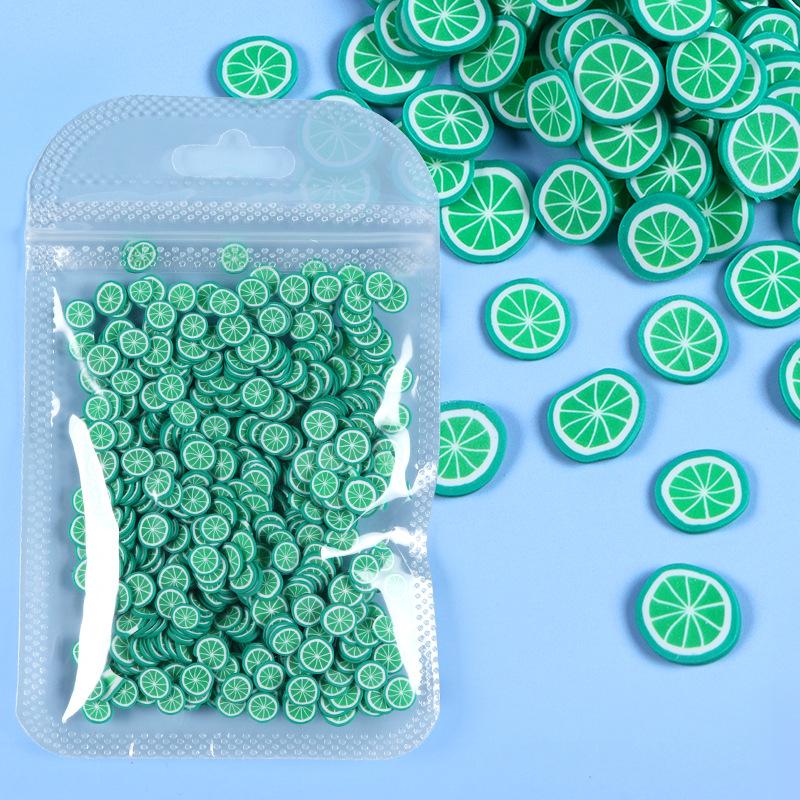 10G 3D Fruit Series Soft Clay Slice Strawberry Lemon Nail Glitter Nail Art Deco Design DIY Nail Art Supplies