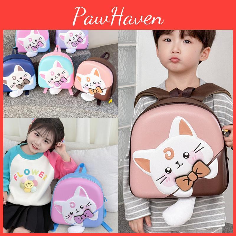Cat Big Tailed Childrens Backpack Oxford Cloth Eggshell Bag Kindergarten For