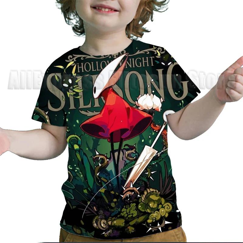 Kids Hollow Knight Silksong T-shirts Fridge Magnet Boys Girls T Shirts Child Cartoon Tshirt Camiseta Summer Toddler Tee Costume