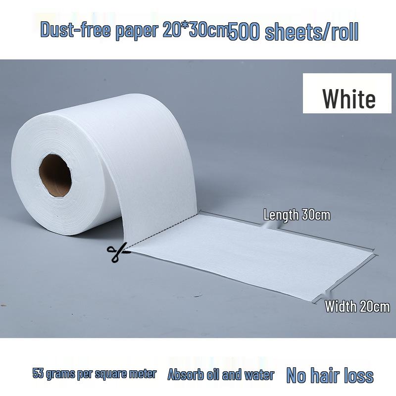 Industrial Dust-Free Oil-Absorbent Wiping Paper - Large Roll, Blue & White Non-Woven Fabric