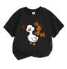 Unisex Kids 100% Cotton Crew Neck Short Sleeve T-Shirt, Cute Confused White Duck Printed Casual Tee, Soft Breathable Top for Boys Girls Daily Wear Sch