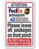 YDelivery Sign for Package and Box Deliveries Please Leave All Packages Directional Delivery Metal Home Porch Entry