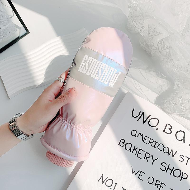 Damen-Winter-Skihandschuhe, Outdoor-Sporthandschuhe, helle Farbe, modisch, wasserdicht, warm und kalt