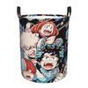 Custom My Hero Academias Cartoon Laundry Basket Foldable MHA Anime Manga Clothes Hamper for Toys Storage Bin