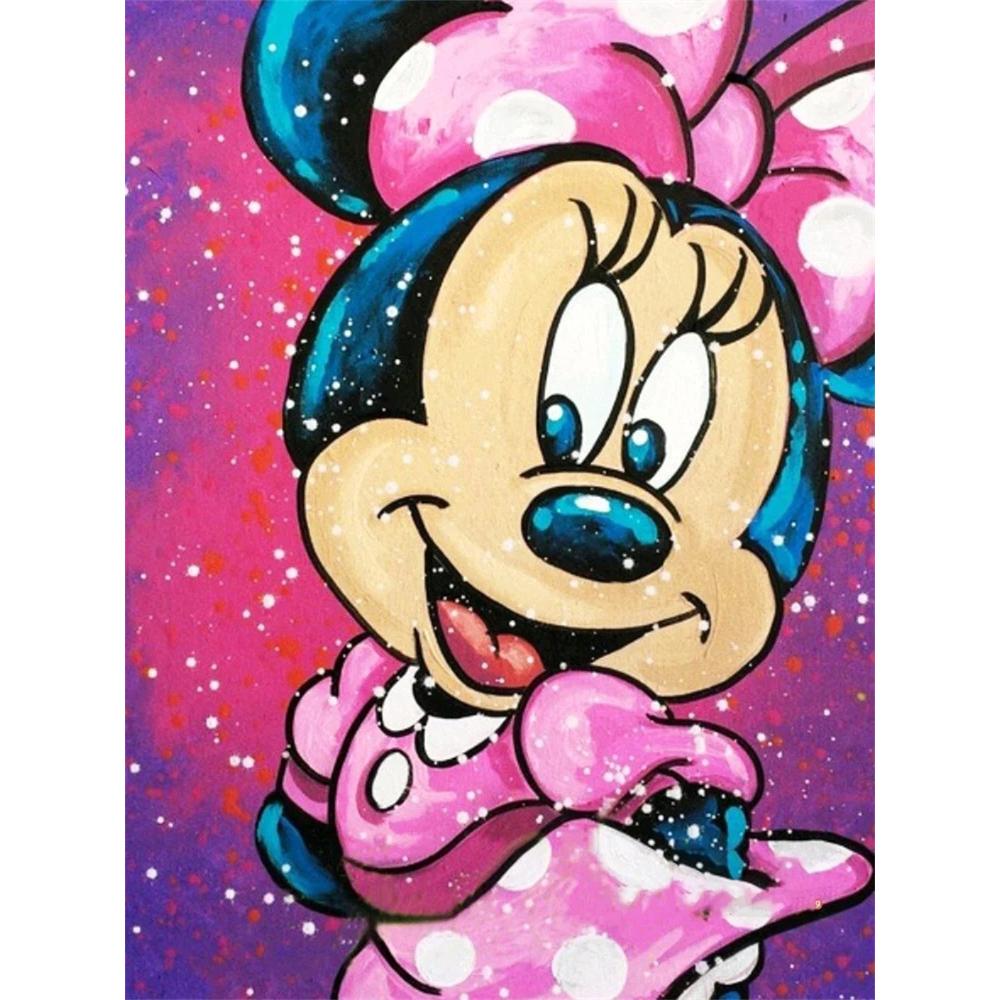 

Disney Diamond Painting Minnie Mouse Splatter Graffiti Style Illustration Mosaic Embroidery Diamond Painting Cross stitch Home Decoration 5D DIY Round 20x30cm