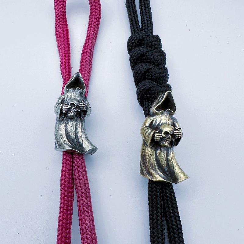 1Pcs Umbrella Rope Bracelets Accessory Undead Skull Brass Knife Beads Edc Outdoor Diy Paracord Handmade Woven Lanyard Pendant