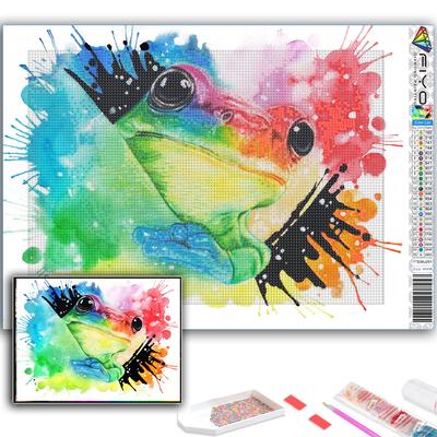 11.8x16.73 In Diamond Painting Full Round Drill Colorful Frog Round Diamond Painting Handmade Diy Diamond Mosaic Painting Home Decoration
