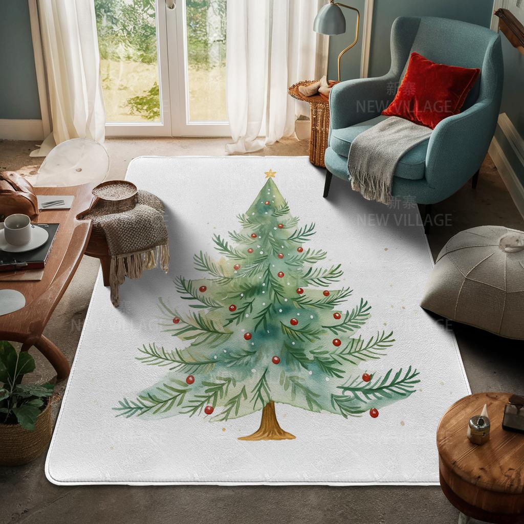 House Entrance Carpet Home Door Mat Living Room Bath Foot Bathroom Non-slip Water Absorption Rugs Bath Merry Christmas Winter