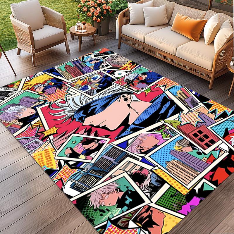 Jujutsu Kaisen Print Rug, Washable Floor Carpet, For Entryway Dorm Laundry Room Office Study, Home Decor Birthday Christmas Gift