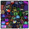 Neon Graffiti Sticker Pack: 50 Waterproof Decals for Cars, Water Bottles, Notebooks, and Electronics.