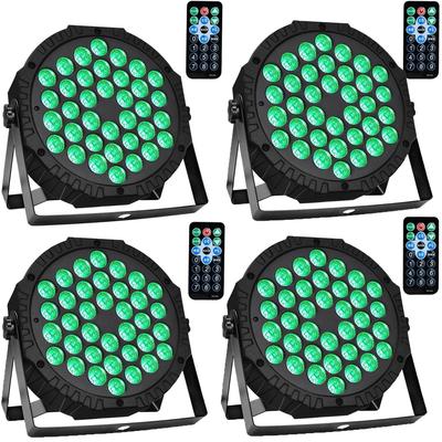 4PCS 36LED Stage Flat Par Lighting Effect RGB 3IN1 DMX 512 DJ Disco Party Holiday Christmas Bar Club Wedding Show Lights