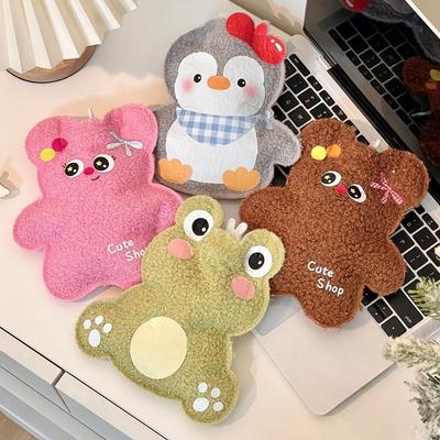 Cartoon Plush Hot Water Bag with Water Filling Compact and Portable Student Hand Warmer Cute and Antifreeze