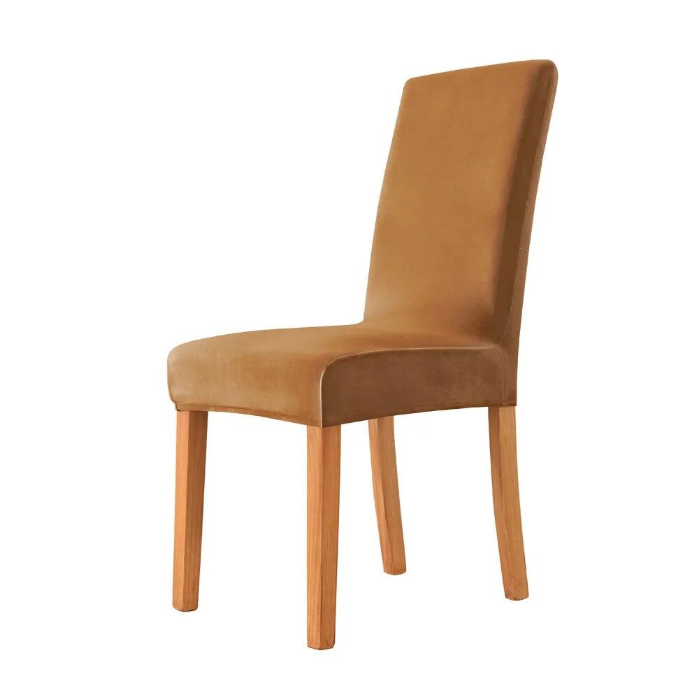Velvet Fabric Chair Cover for Dining Room Wedding Hotel Banquet Soft & Comfortable Spandex Stretch Chair Covers  Home Decor Seat