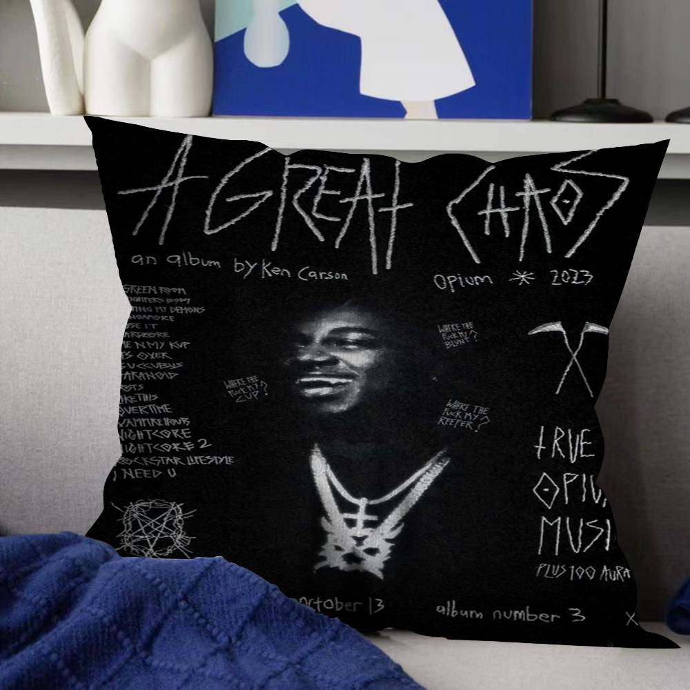 

Pop Singer Ken Carson A Great Chaos Personalized Pillow Cover Kids Bedroom Wild Party Decor Pillowcase kid Birthday shower Gift 30X30cm