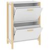 Shoe Cabinet White 57.5 X 33 X 80 Cm Engineered Wood
