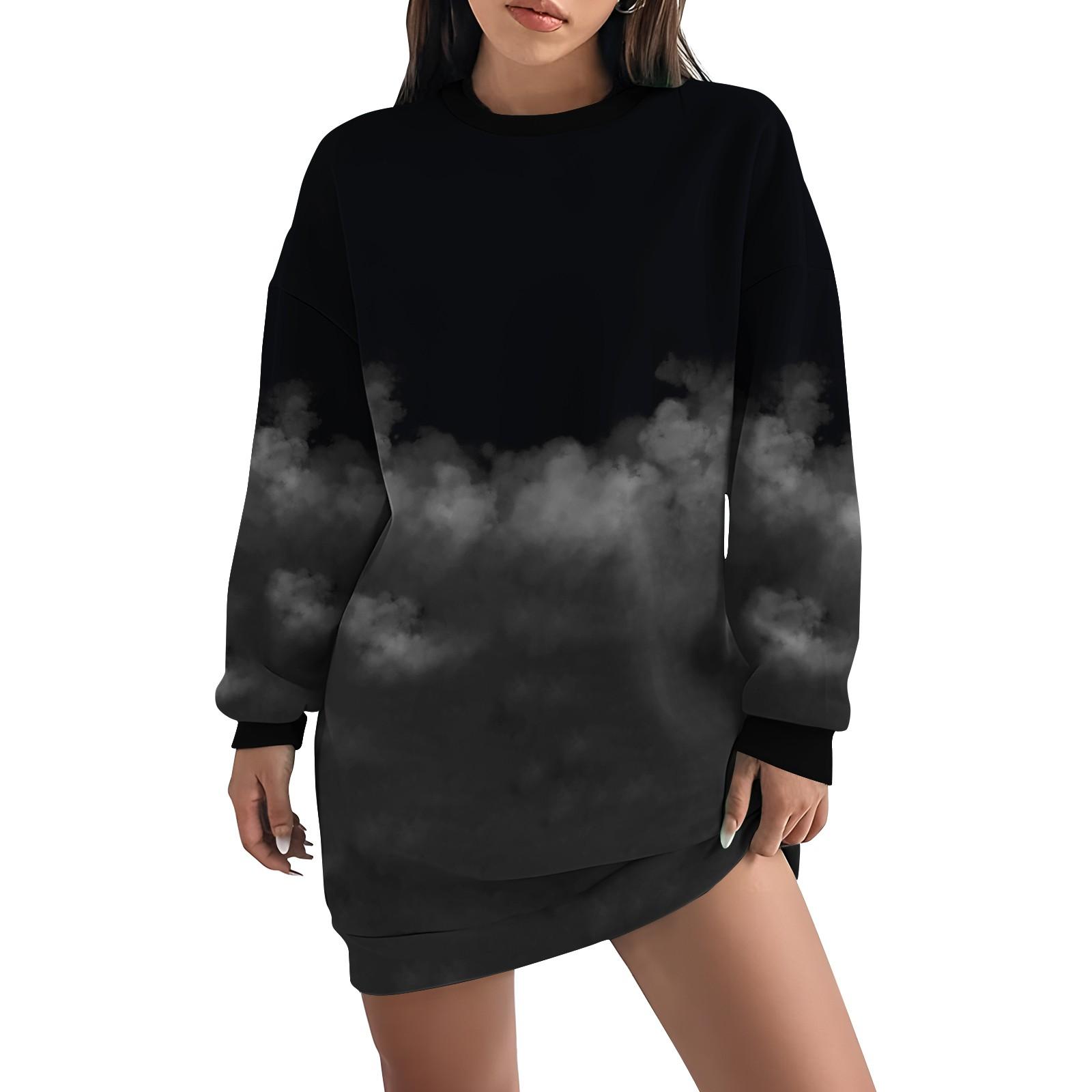 

Женская свободная модная повседневная толстовка с круглым вырезом и длинным рукавом с принтом на Хэллоуин XL