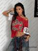 Summer New Leopard No.23 Print T-Shirt For Women V-Neck Short Sleeve Mesh Sports Football Jersey Y2K Loose Oversized Tops