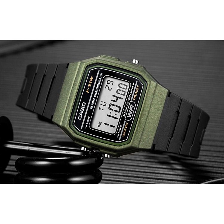 Casio Youth Series Silicone Square Classic Retro Waterproof Digital Display Quartz Watch Men watches Black F-91WM-3A