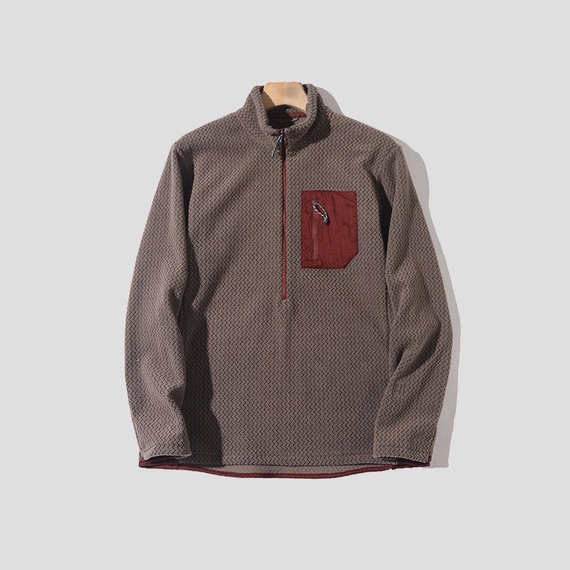 Bata Men's Breathable Soft Fleece Half-Zip Stand-Up Collar Jacket
