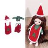 Adorable Doll Clothes Headwear Designed For Dollhouses Figures Santa Hat And Green Top Display Photo Props