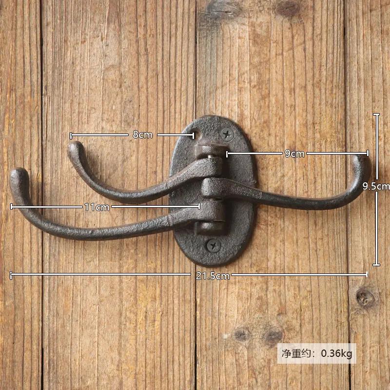 Retro Iron Art Cast Iron Hook Courtyard Garden Outdoor Wall Decoration Clothing Store Clothing Hat European Style Clothes-hook