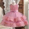 2024 Baby Mädchen Party Kleid Pailletten 1st Geburtstag Taufe Kleinkind Kleid Hochzeit Grün Prinzessin Kleider für Kinder Mädchen Luxus Kleid