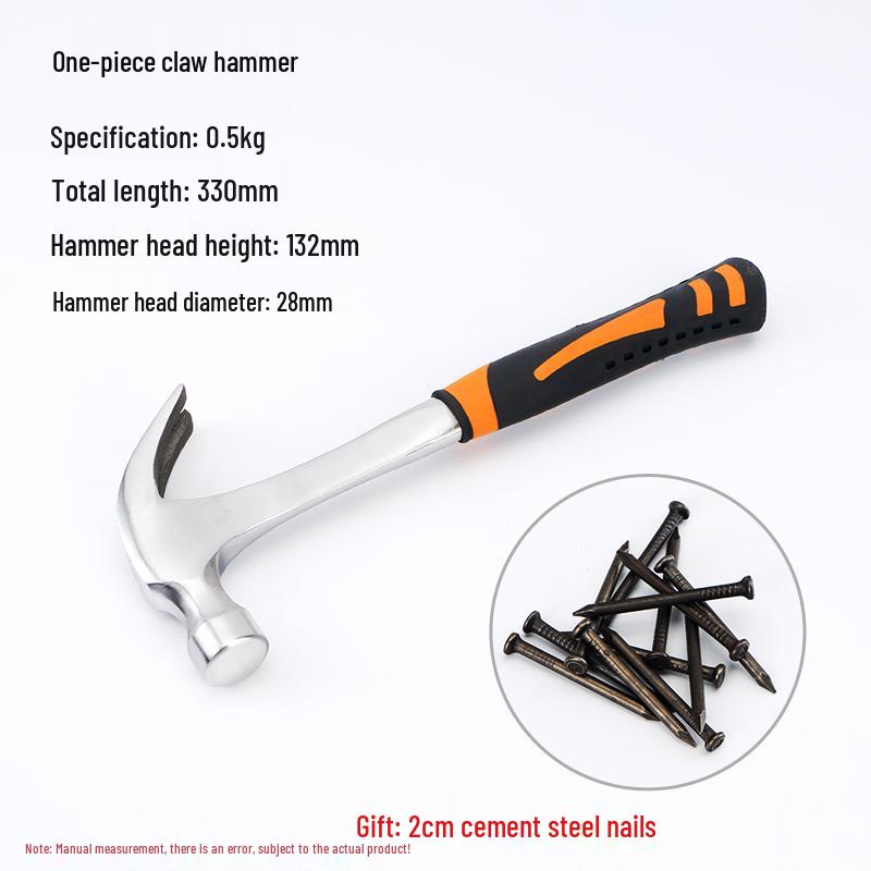 Multi-Function Claw Hammer with Nail Puller for Household, Woodworking, and Electrical Use