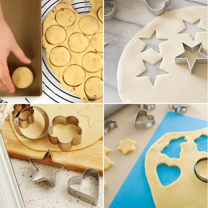 30Pcs Cookie Mold Stainless Steel Sugar Biscuit Press Stamp Embosser Cookie Cutter Cake Mould DIY Pastry Baking Accesories Tool