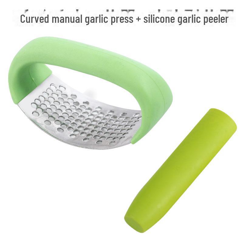 Silicone & Stainless Steel Garlic Peeler and Press Tool 