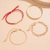 Metal Wind Stacked And Matched Chain Versatile Bracelet, Hip Hop Geometric Love Fashion Bracelet